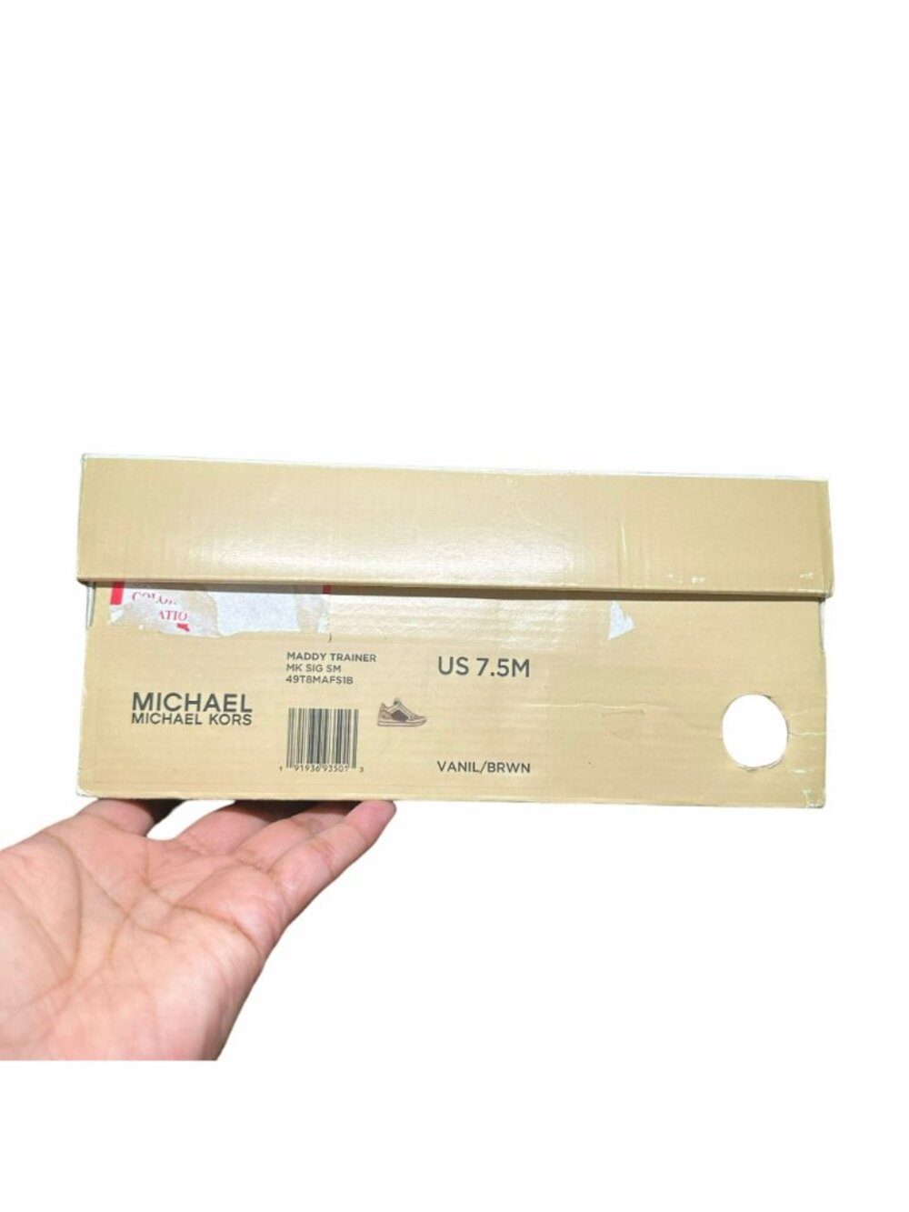 ✨Michael Kors Maddy Trainer Sneaker Vanilla Brown Gold Sz 7.5 Women Shoes Casual - Picture 8 of 10